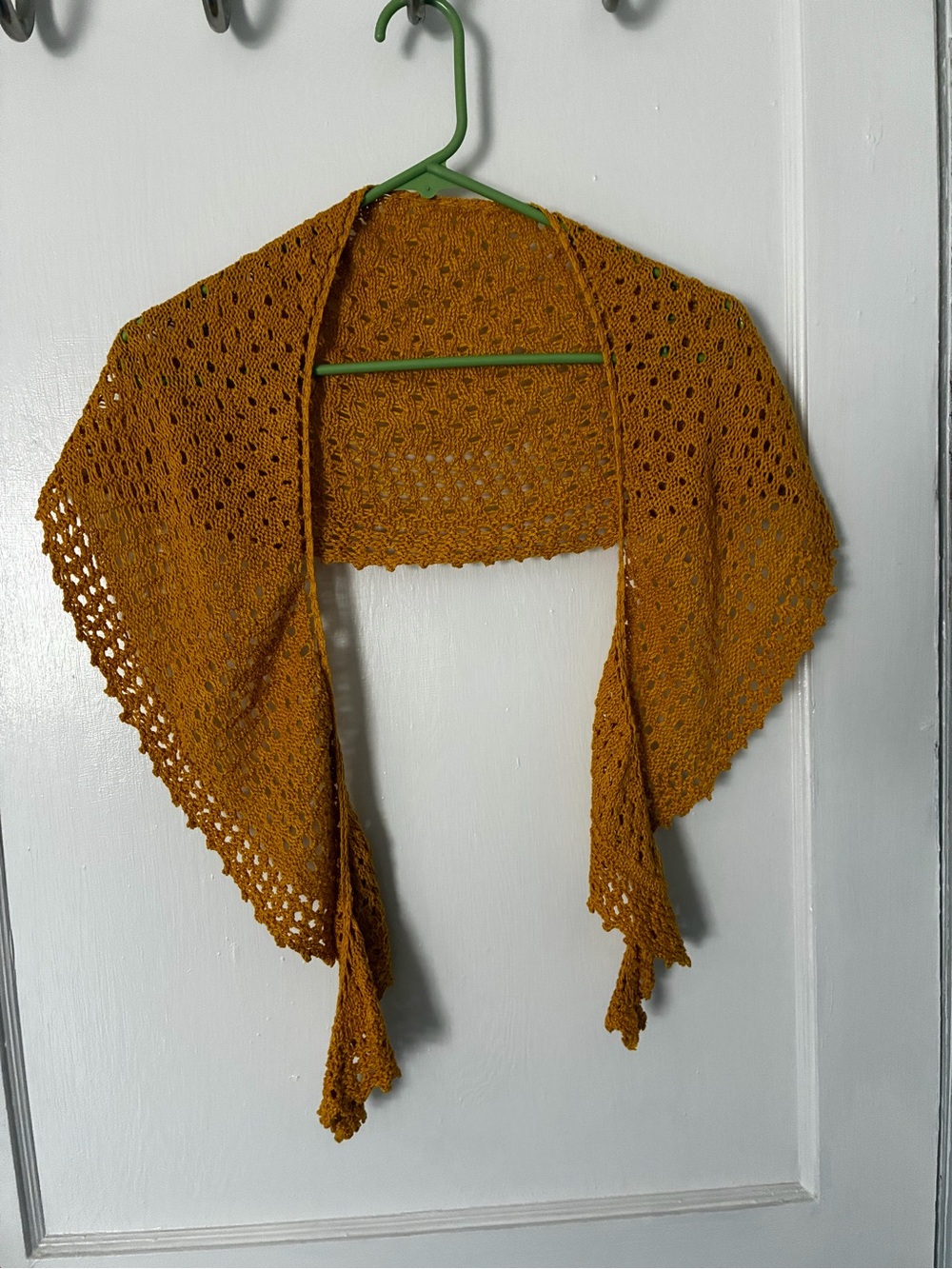 Mustard Crochet Shawl Sweater Wrap - Women's Knit Cover-Up